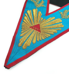 Worshipful Master Memphis Misraim French Regulation Officer Collar - Handmade Embroidery