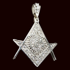 Masonic Compass and Square Pendant 6 cm in 30g Silver Art 740 - Bricks Masons