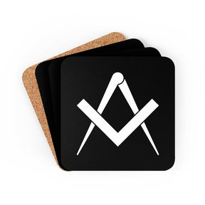 Master Mason Blue Lodge Coaster - Square & Compass 4 Pieces Set