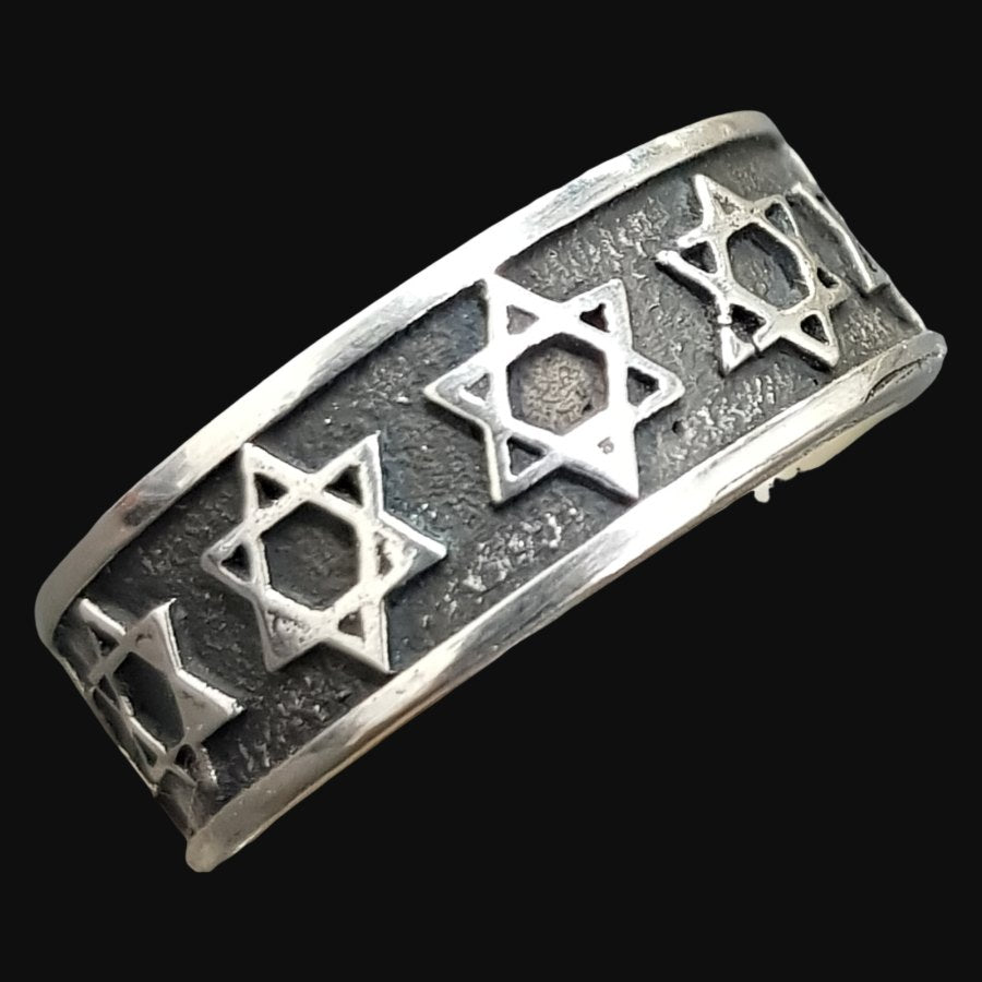 Star of David Ring in Silver 8gr Wide 0.8cm Art 765 - Bricks Masons