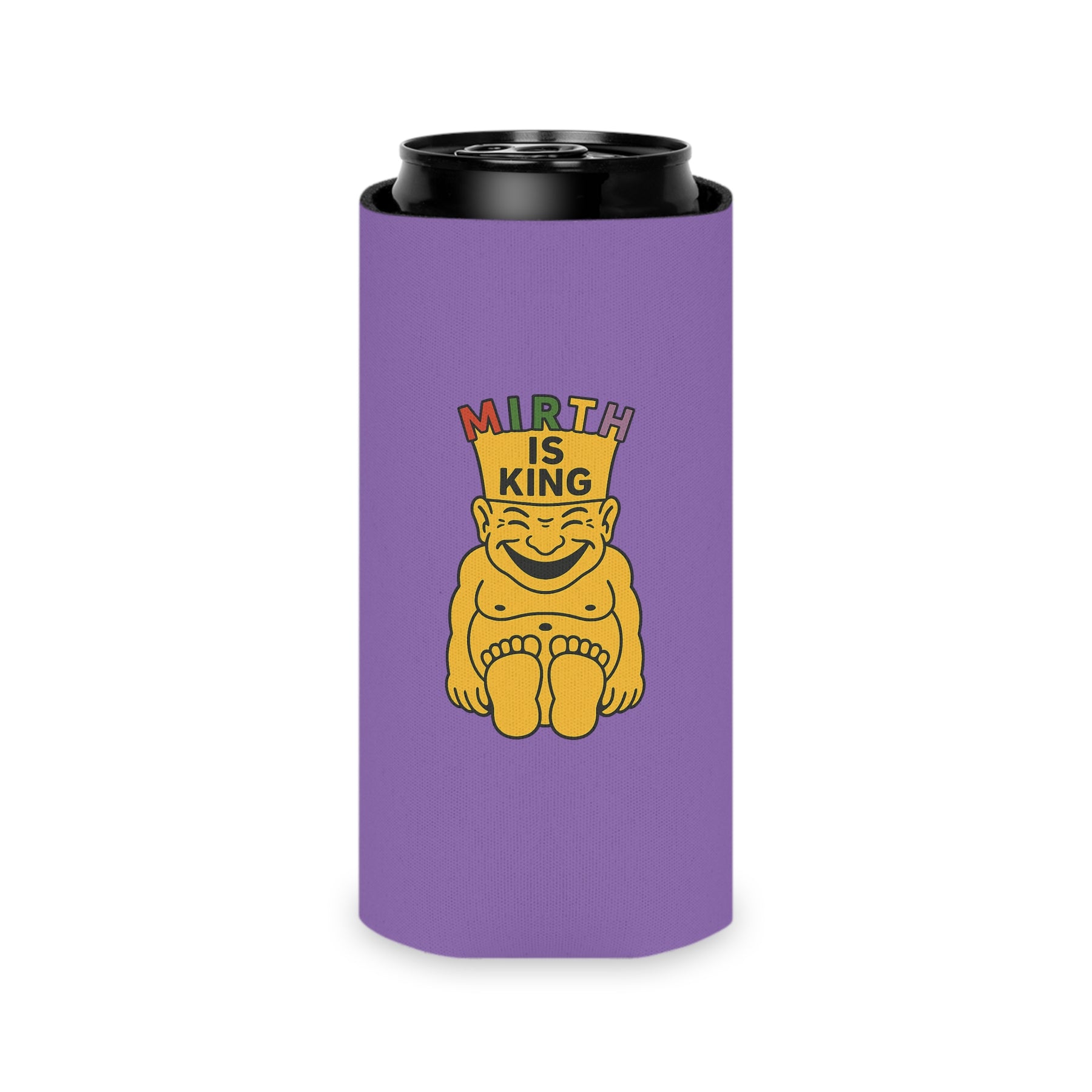 Royal Order of Jesters Can Cooler - Mirth is King Vibrant Yellow & Purple Colors - Bricks Masons