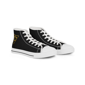 Grand Tiler of Solomon Sneaker - High Top Black & White Golden Emblem - Bricks Masons