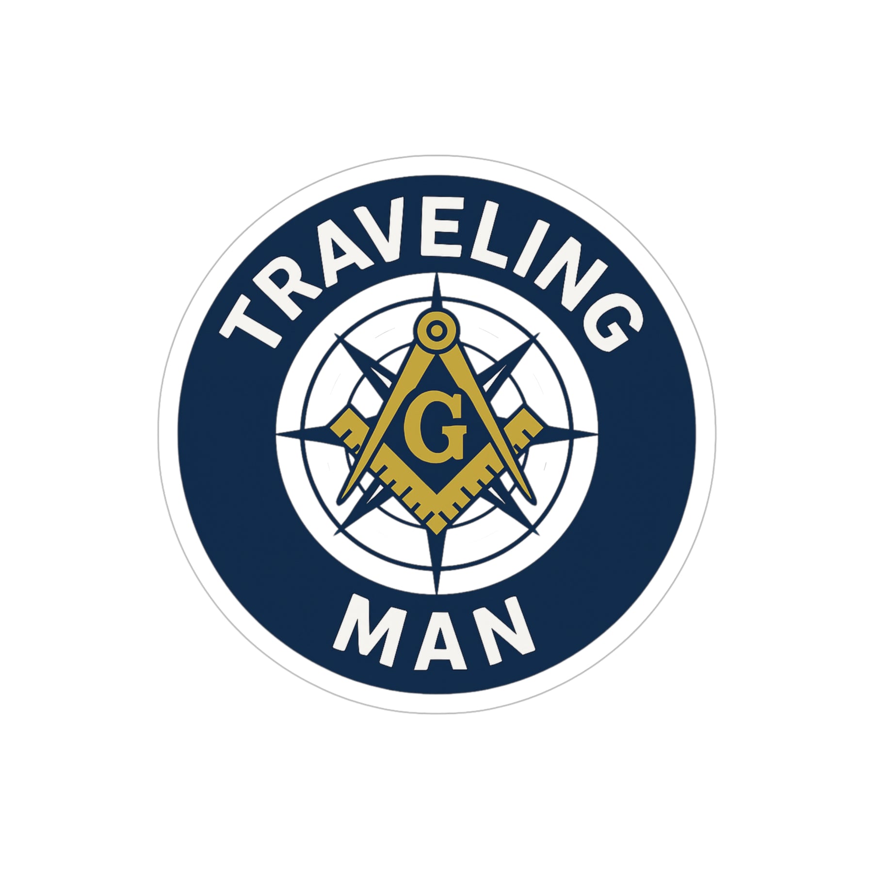 Master Mason Blue Lodge Sticker Decal - Water Resistant Vinyl Traveling Man - Bricks Masons
