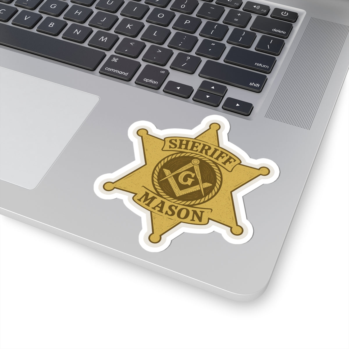 Master Mason Blue Lodge Sticker Decal - Kiss-Cut Sheriff Star - Bricks Masons