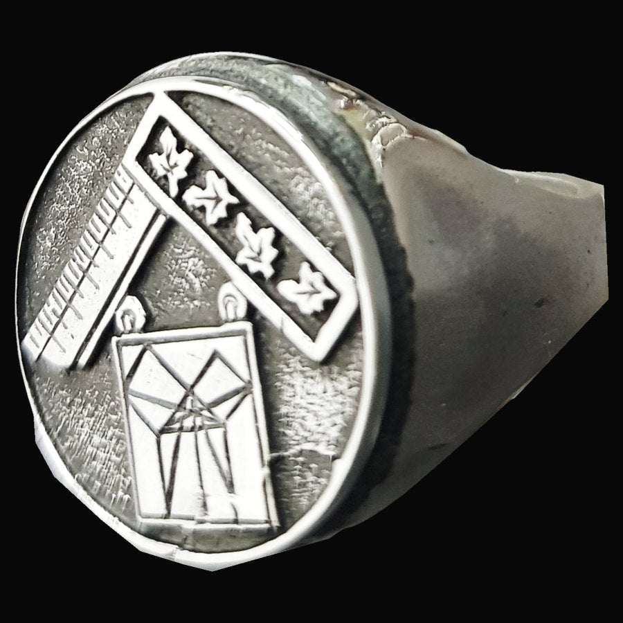 Masonic Ring Pythagorean Theorem Silver 1.8 Cm 12 Gr Art 812 - Bricks Masons