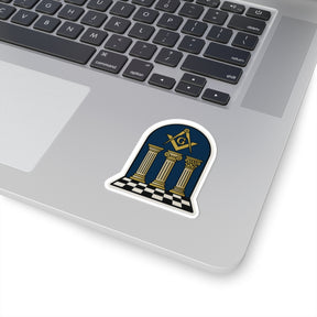 Master Mason Blue Lodge Sticker Decal - Kiss-Cut Colorful - Bricks Masons