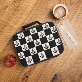 Master Mason Blue Lodge Lunch Bag - Checkered Pattern Fully Insulated - Bricks Masons