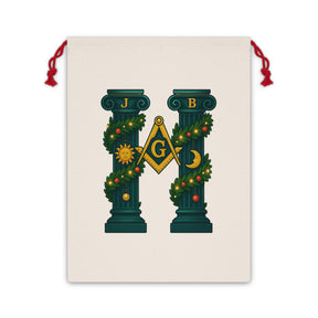 Master Mason Blue Lodge Gift Bag - Durable Polyester S&C G with Pillars - Bricks Masons