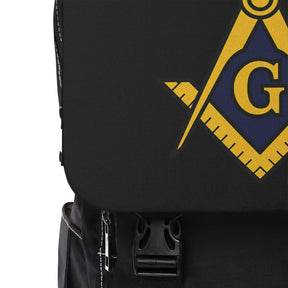 Master Mason Blue Lodge Backpack - Gold S & C With Multiple Compartments - Bricks Masons