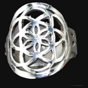 Seed of Life Ring Silver Kabbalah 6 Gr 2 Cm Art 869 - Bricks Masons