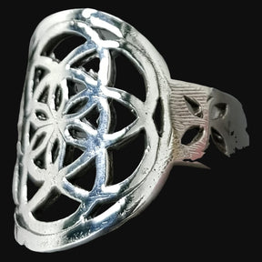 Seed of Life Ring Silver Kabbalah 6 Gr 2 Cm Art 869 - Bricks Masons