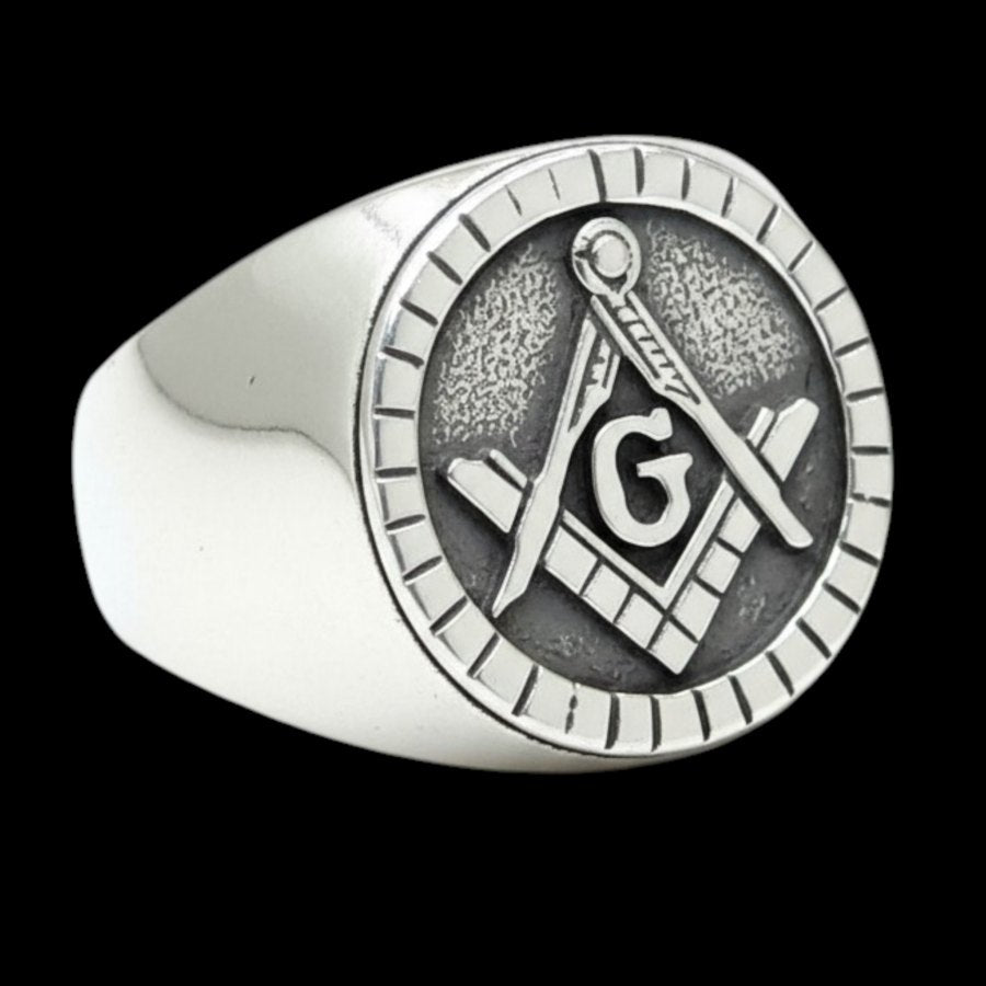 Masonic Master Degree Ring in Silver 11 Gr 1.6 Cm Art 88 - Bricks Masons