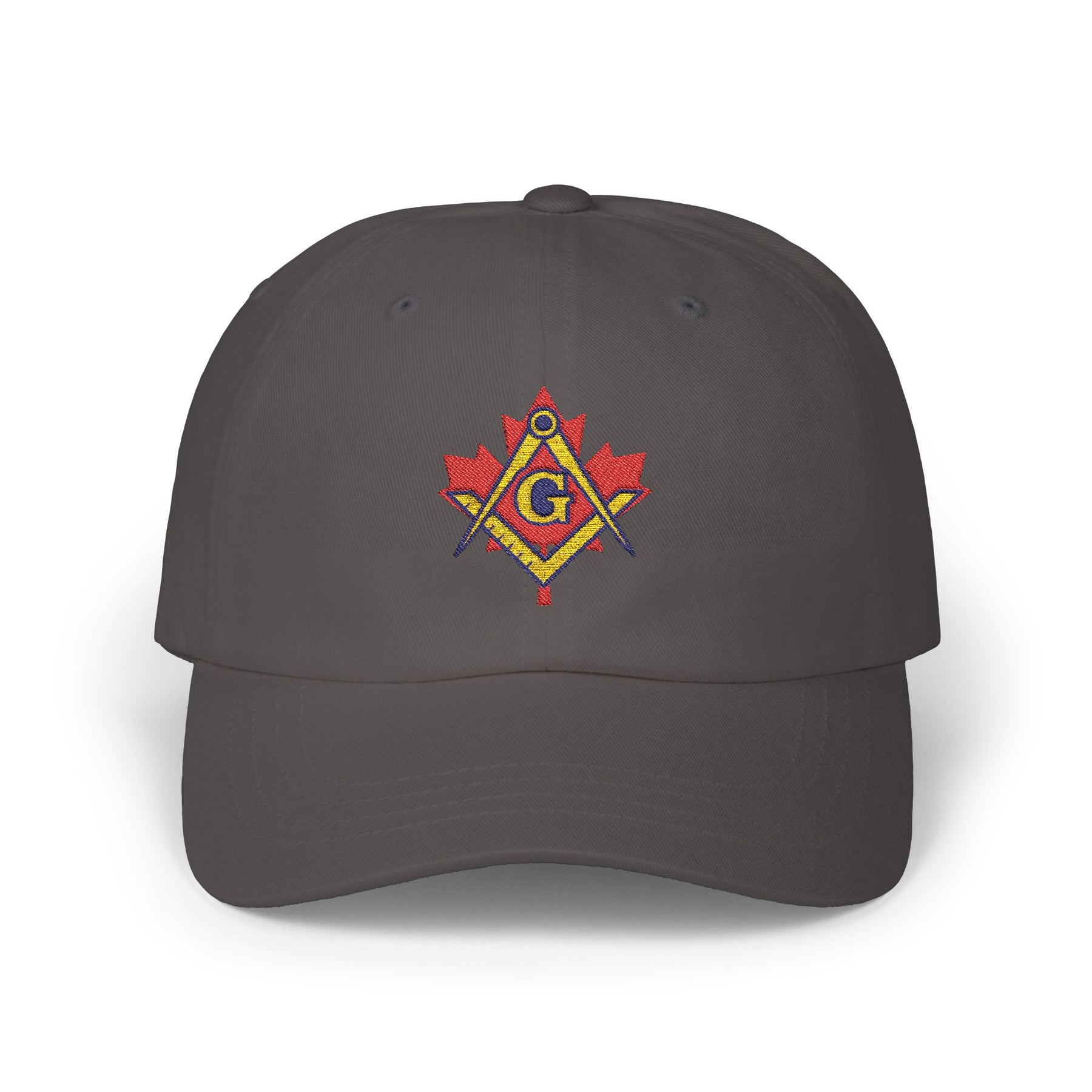 Master Mason Blue Lodge Canada Jurisdiction Baseball Cap - Red Maple Leaf S&C - Bricks Masons