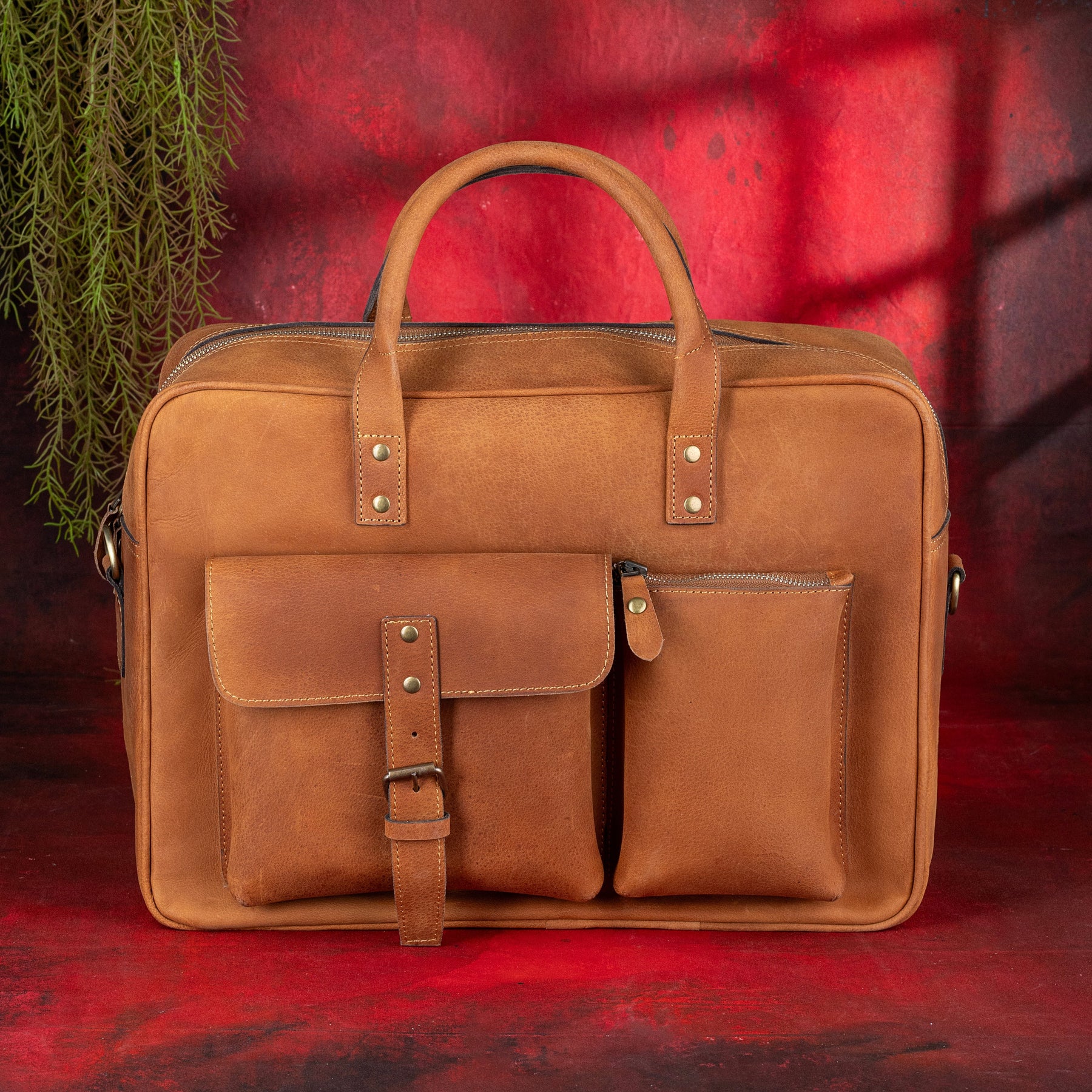 Knights Templar Commandery Briefcase - Brown Leather - Bricks Masons