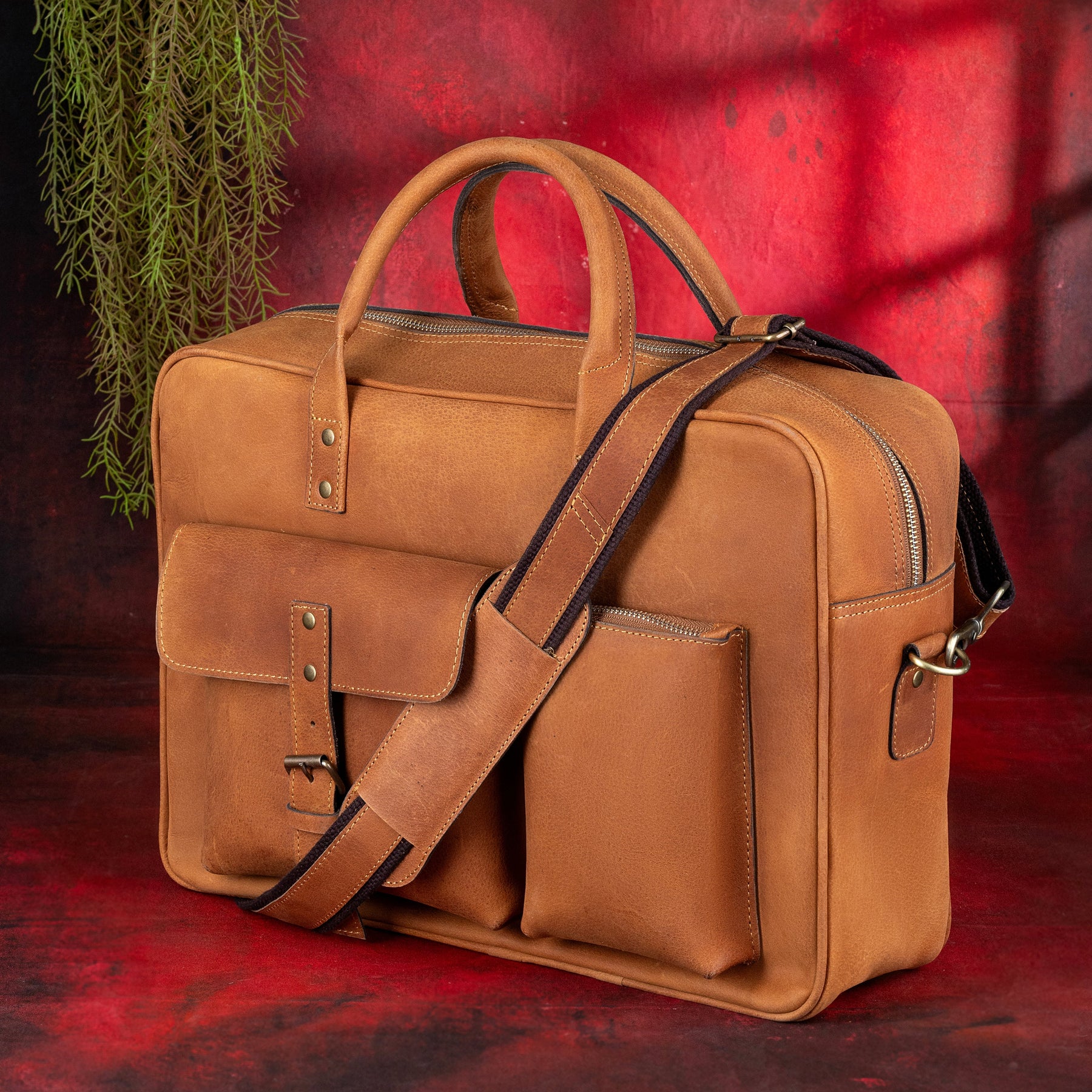 Knights Templar Commandery Briefcase - Brown Leather - Bricks Masons