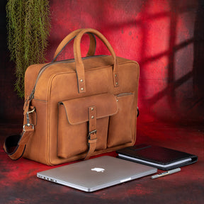 Order Of Malta Briefcase - Brown Leather - Bricks Masons