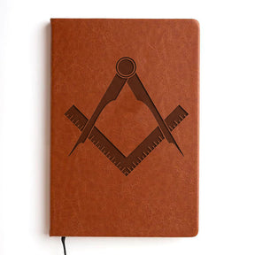 Master Mason Blue Lodge Journal - Brown Faux Leather - Bricks Masons