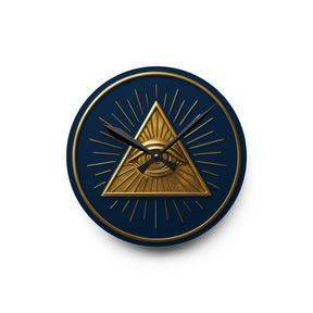 Eye of Providence Clock - Radiant Triangle with All Seeing Eye on Acrylic - Bricks Masons