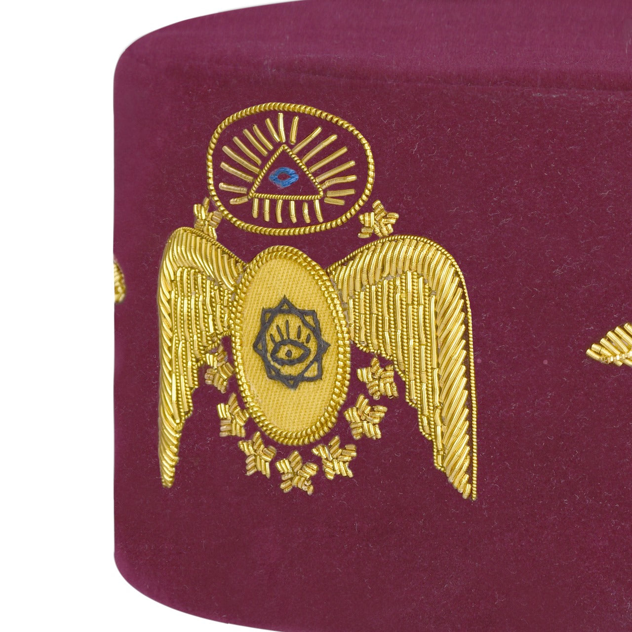 95th Degree Memphis Misraim Regalia Set - Burgundy & Gold Hand Embroidery - Bricks Masons