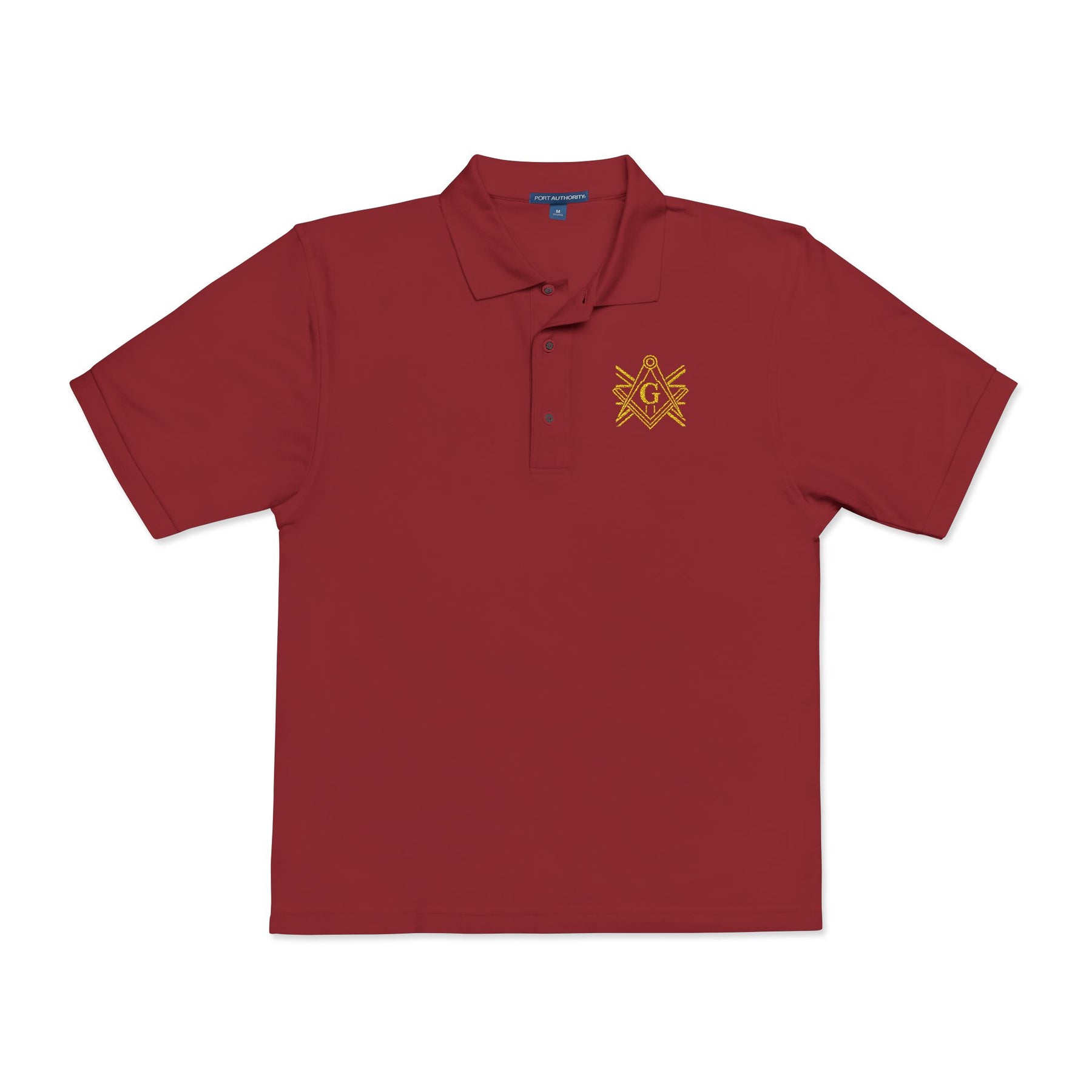Master Mason Craft Polo Shirt - Embroidered United Kingdom Union Jack lines - Bricks Masons