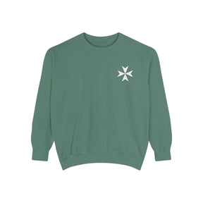 Order of Saint Lazarus Sweatshirt - Embroidered White Cross Emblem - Bricks Masons