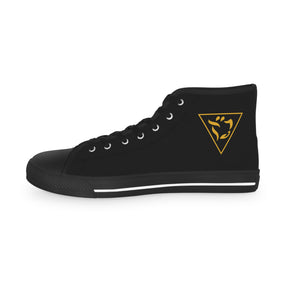 Grand Tiler of Solomon Sneaker - High Top Black & White Golden Emblem - Bricks Masons