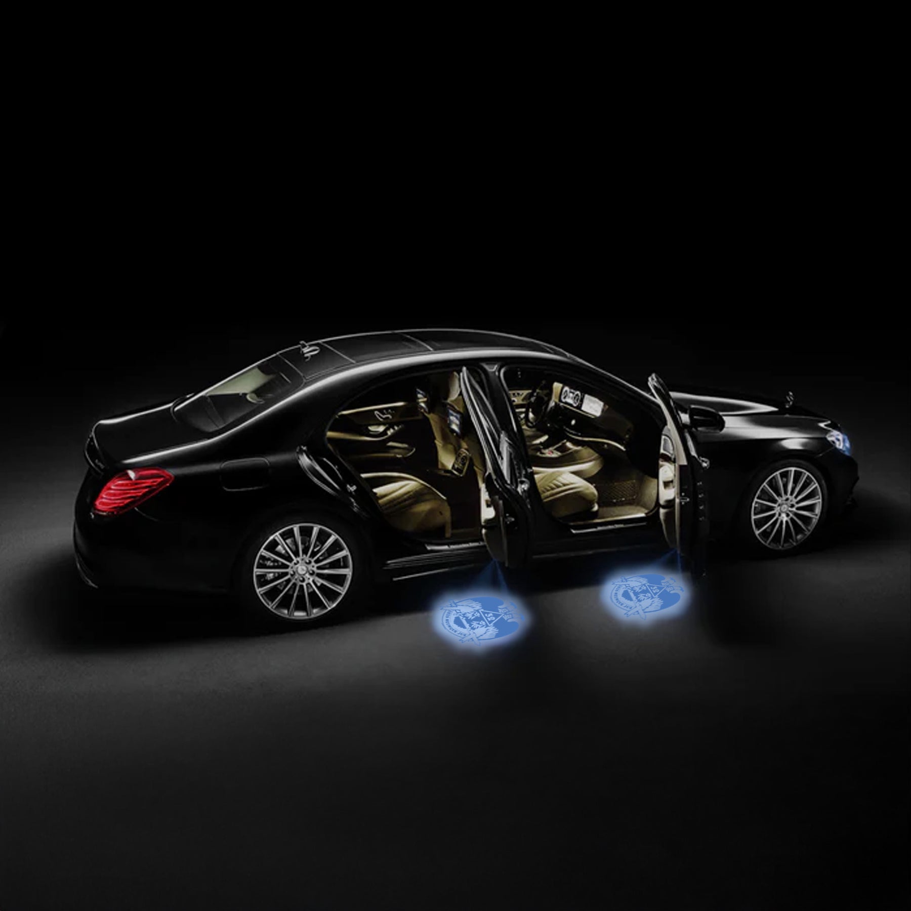 32nd Degree Scottish Rite Car Door Light Projector - Customizable Wireless LED Wings Down - Bricks Masons
