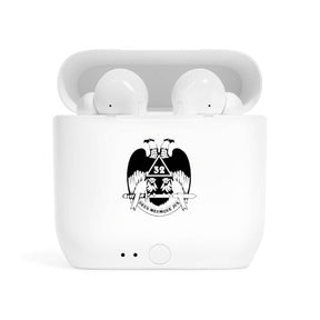 32nd Degree Scottish Rite Earbud - Wings Down White