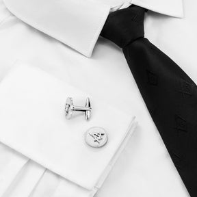 Master Mason Blue Lodge Cufflink - Silver Stainless Steel - Bricks Masons