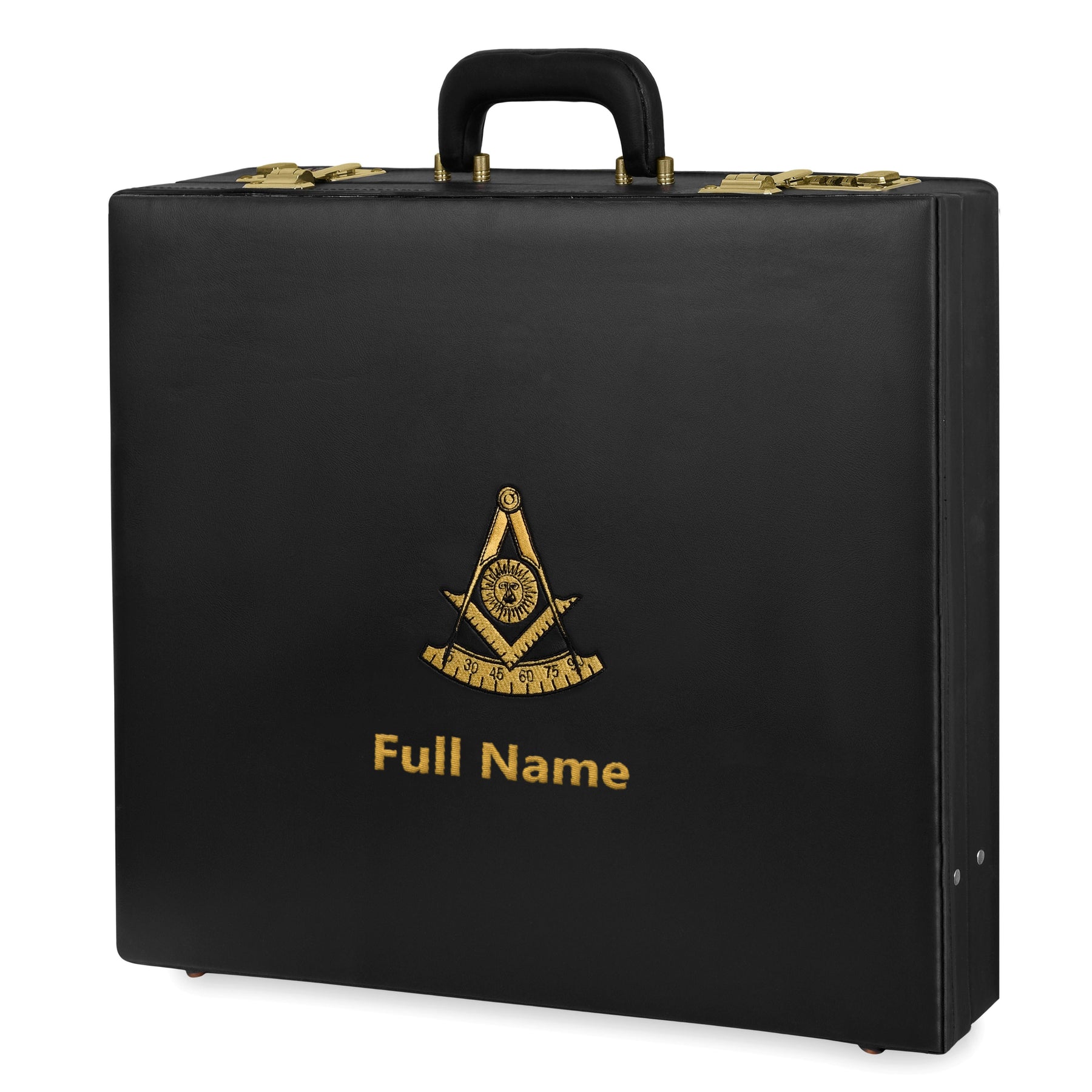 Past Master Blue Lodge California Regulation Apron Case - Hand Embroidery Personalization Various Sizes & Materials - Bricks Masons