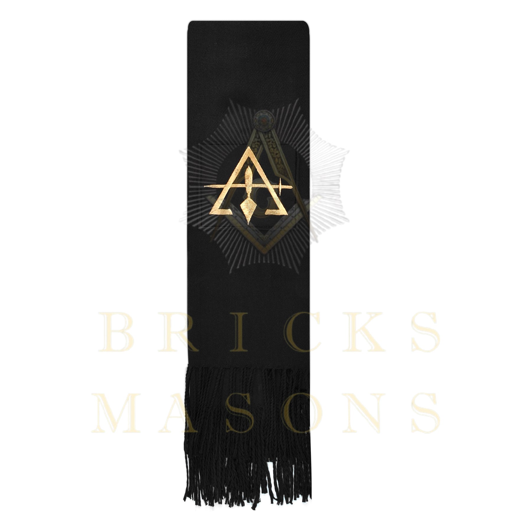 Council Scarf - Black Embroidery Cashmere - Bricks Masons