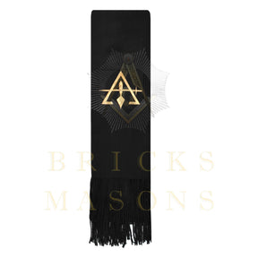 Council Scarf - Black Embroidery Cashmere - Bricks Masons