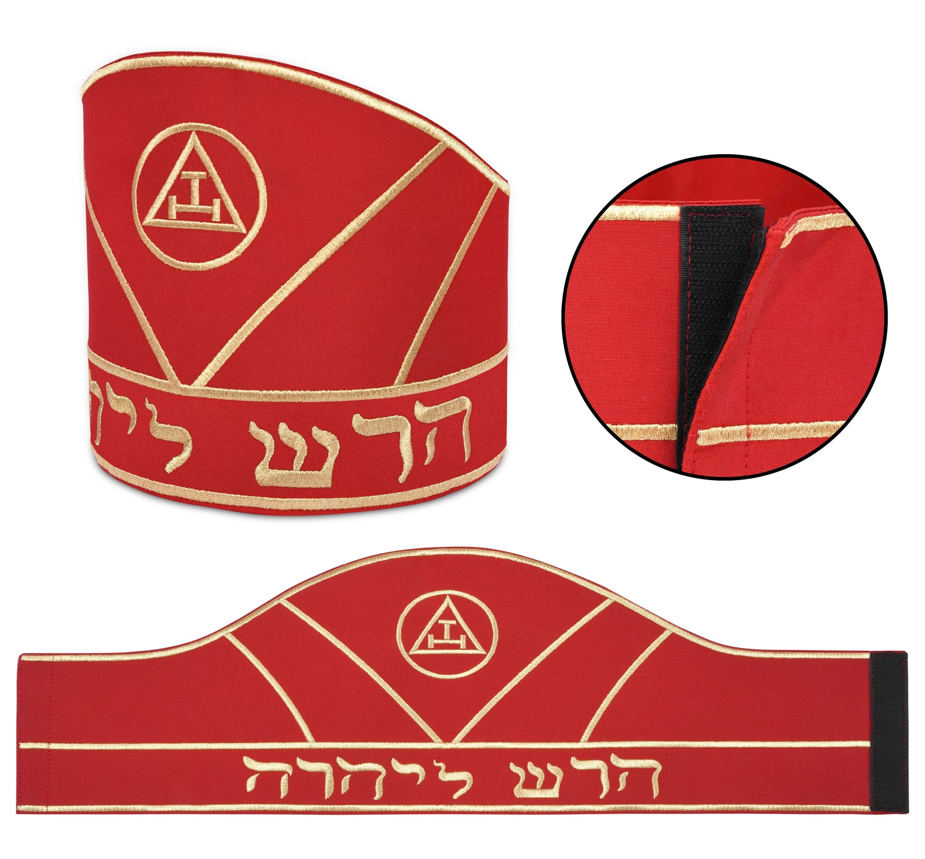High Priest Royal Arch Chapter Mitre - Red & Gold Embroidery - Bricks Masons