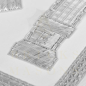 Past Master Blue Lodge Apron - Bullion With Wreath & Pillars - Bricks Masons