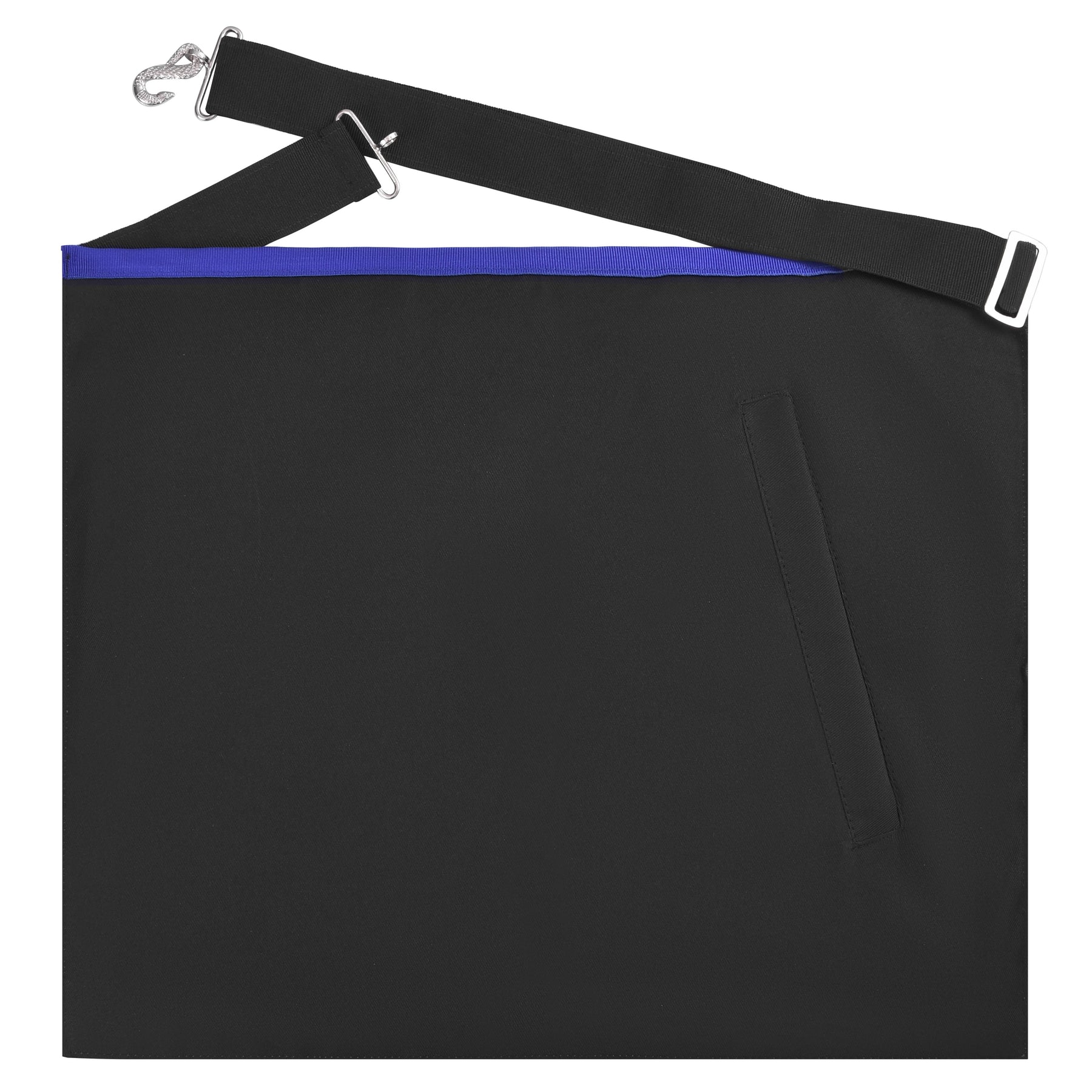 Chaplain Blue Lodge Officer Apron - Royal Blue With Black Waist Belt