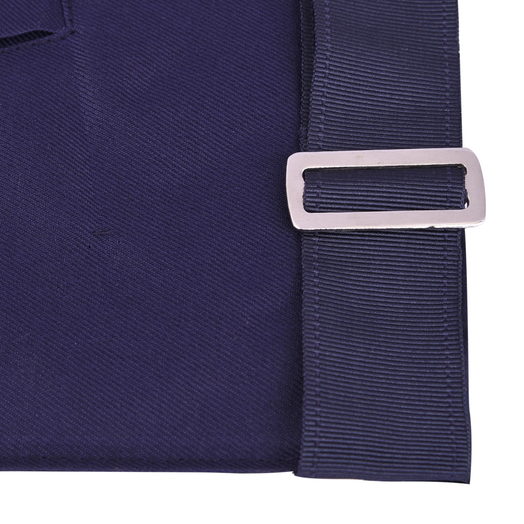 Senior Deacon California Officer Apron - Kenton Lodge Navy Velvet With Silver Embroidery Thread