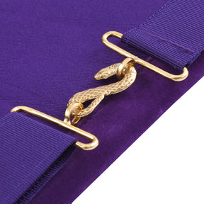 Grand Master Blue Lodge Apron - Purple Velvet Gold Bullion With Golden Braid Fringe