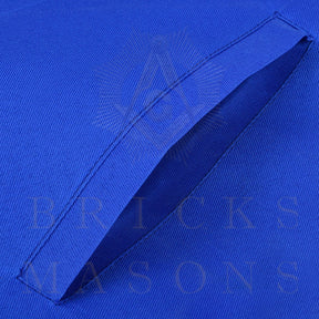 Marshal Blue Lodge Officer Apron - Machine Embroidery With Waist Belt Customizable Flap - Bricks Masons