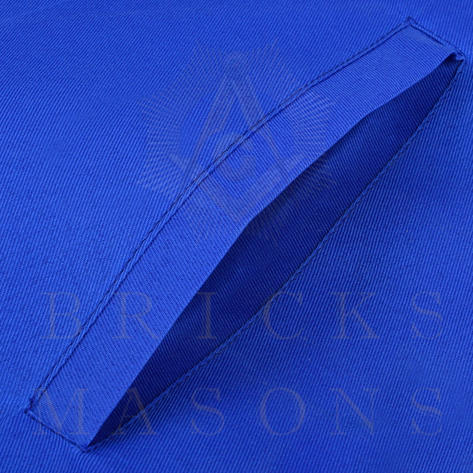 Senior Warden Blue Lodge Officer Apron - Blue Ribbon With Machine Embroidery Customizable Flap - Bricks Masons