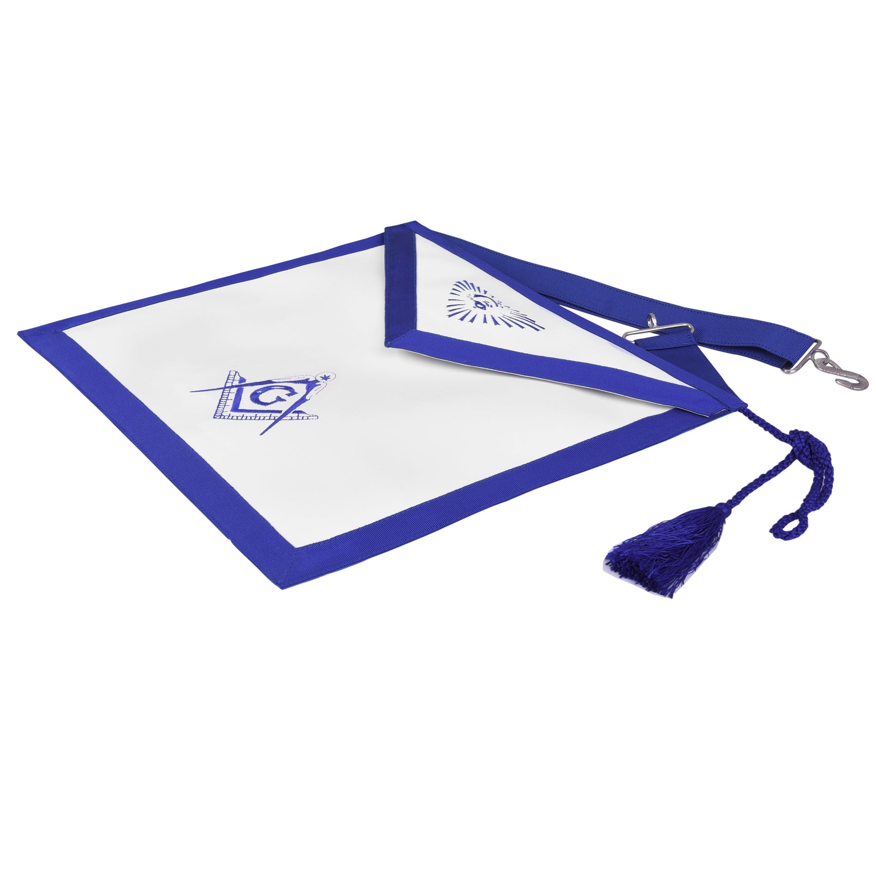 Master Mason Blue Lodge Apron - Blue Tassels & Waist Belt