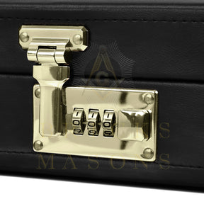 Master Mason Blue Lodge Apron Case - Machine Embroidery Gold Square & Compass G Various Sizes & Materials - Bricks Masons