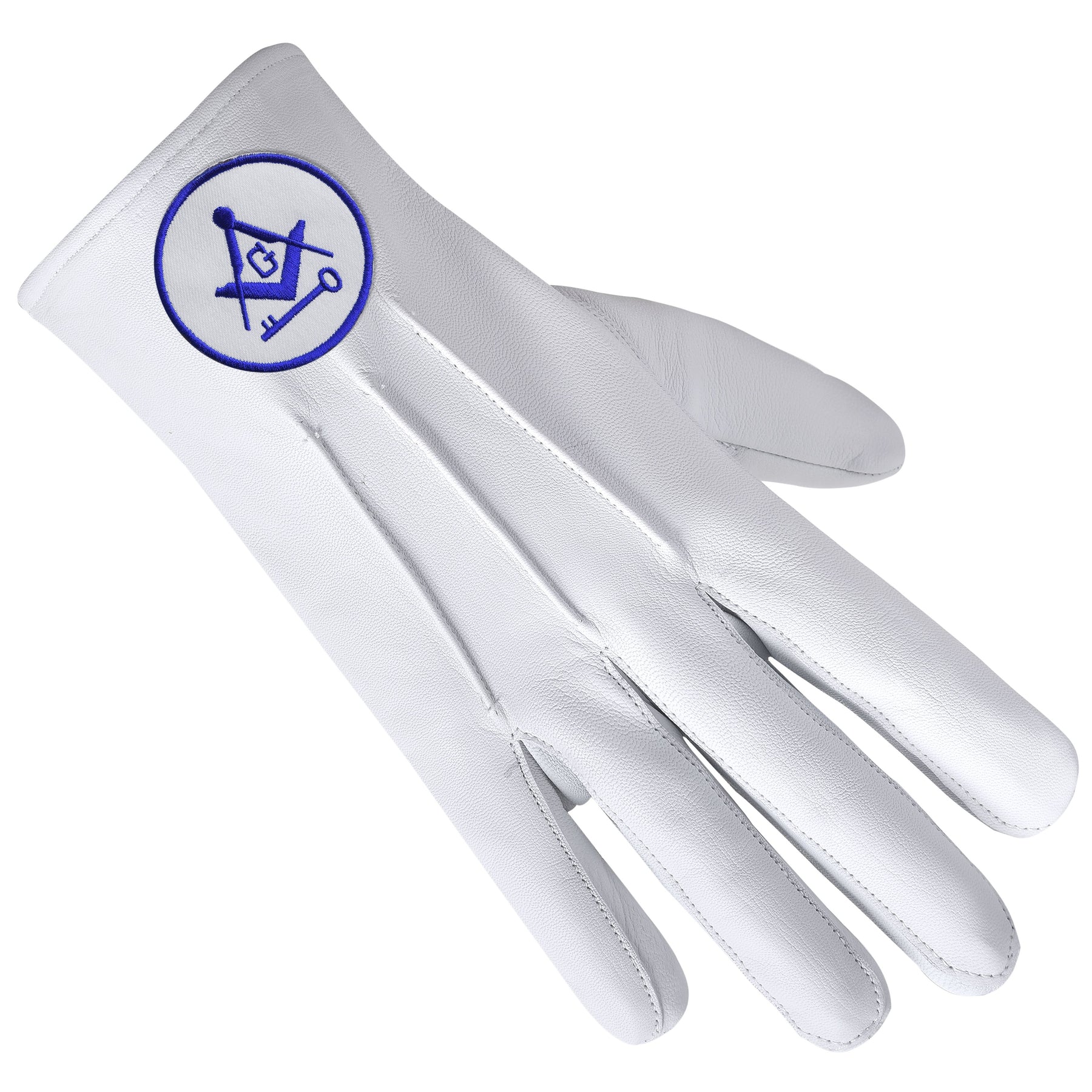 International Masons Glove - Leather With Square And Compass G & Key - Bricks Masons