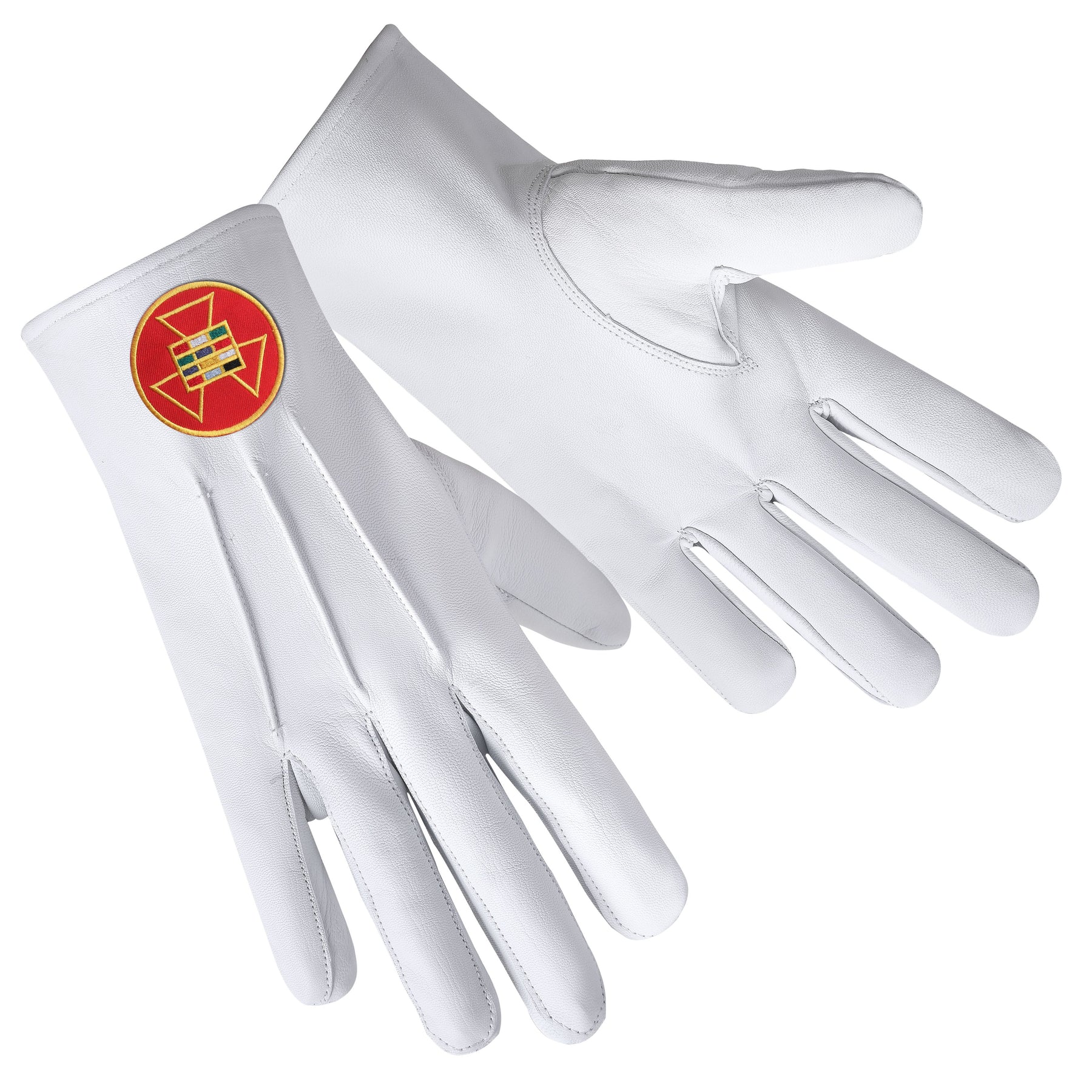 Past High Priest Royal Arch Chapter Glove - Leather With Red Round Patch - Bricks Masons