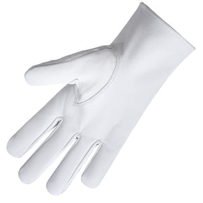 Order Of Elks Glove - White Leather With Purple Emblem - Bricks Masons