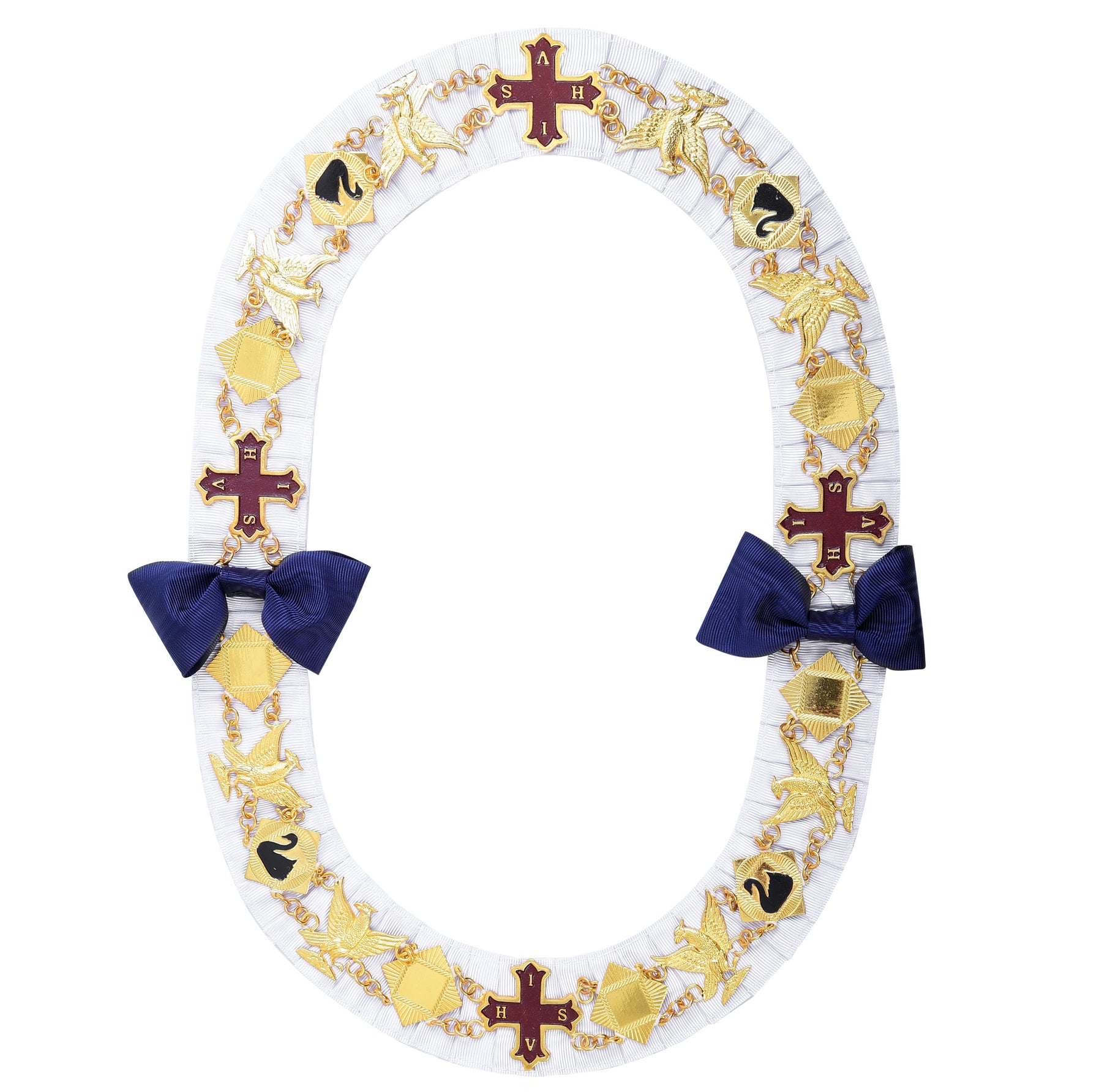 Red Cross of Constantine Chain Collar - - Bricks Masons