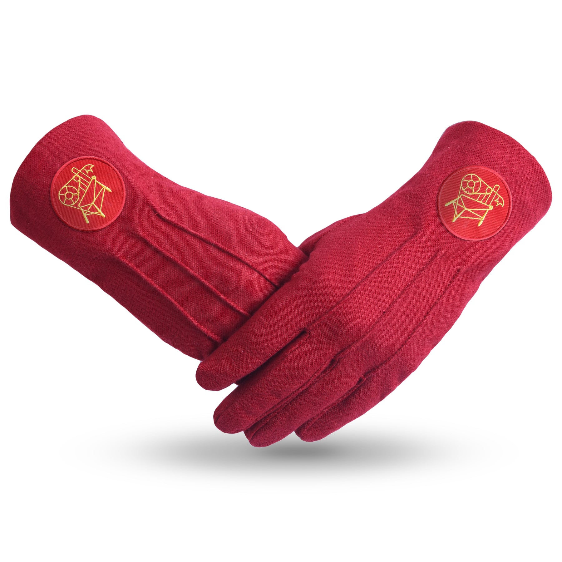 Heroines Of Jericho PHA Glove - Red Cotton With Round Patch - Bricks Masons