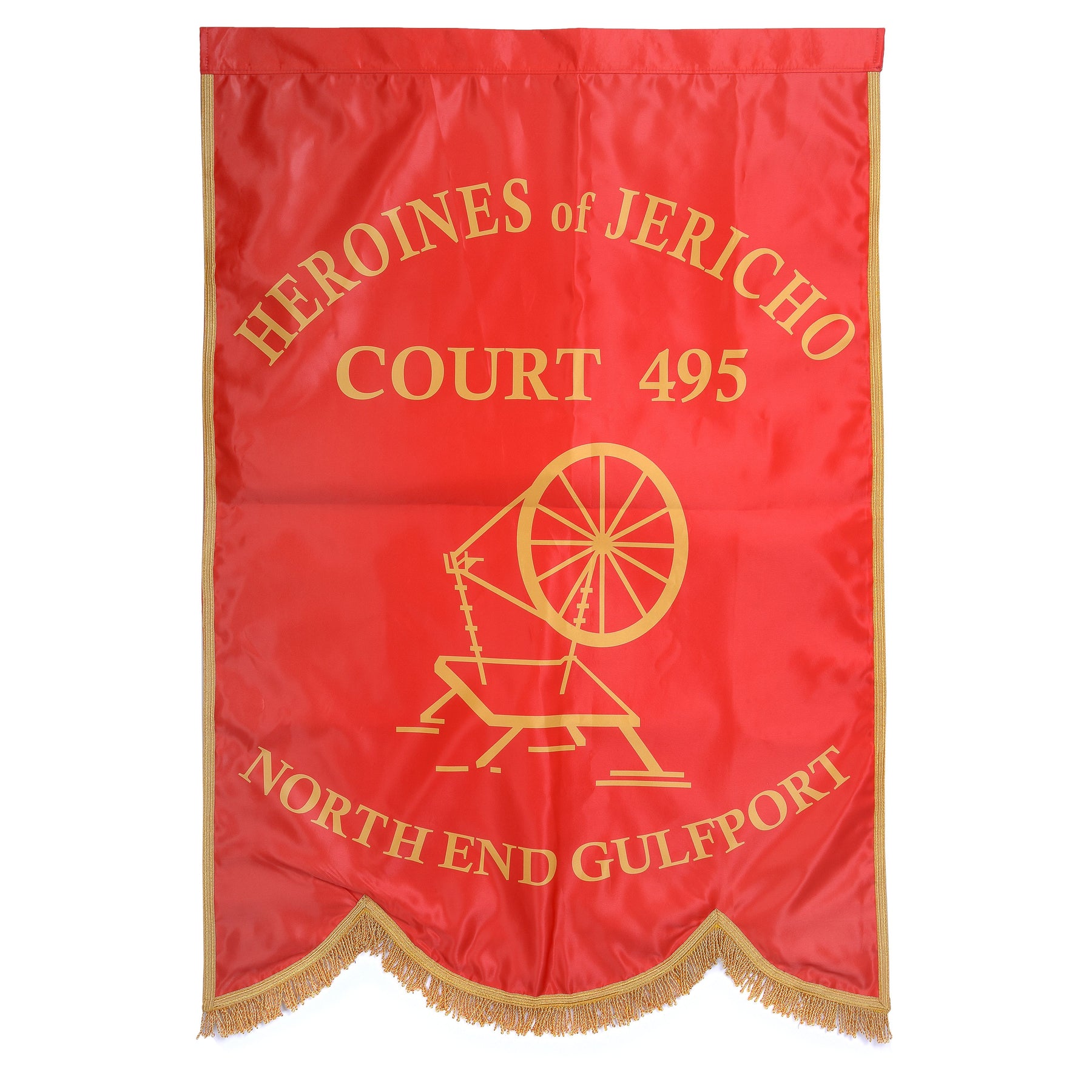 Heroines of Jericho Banner - Printed With Gold Braid & Fringe - Bricks Masons