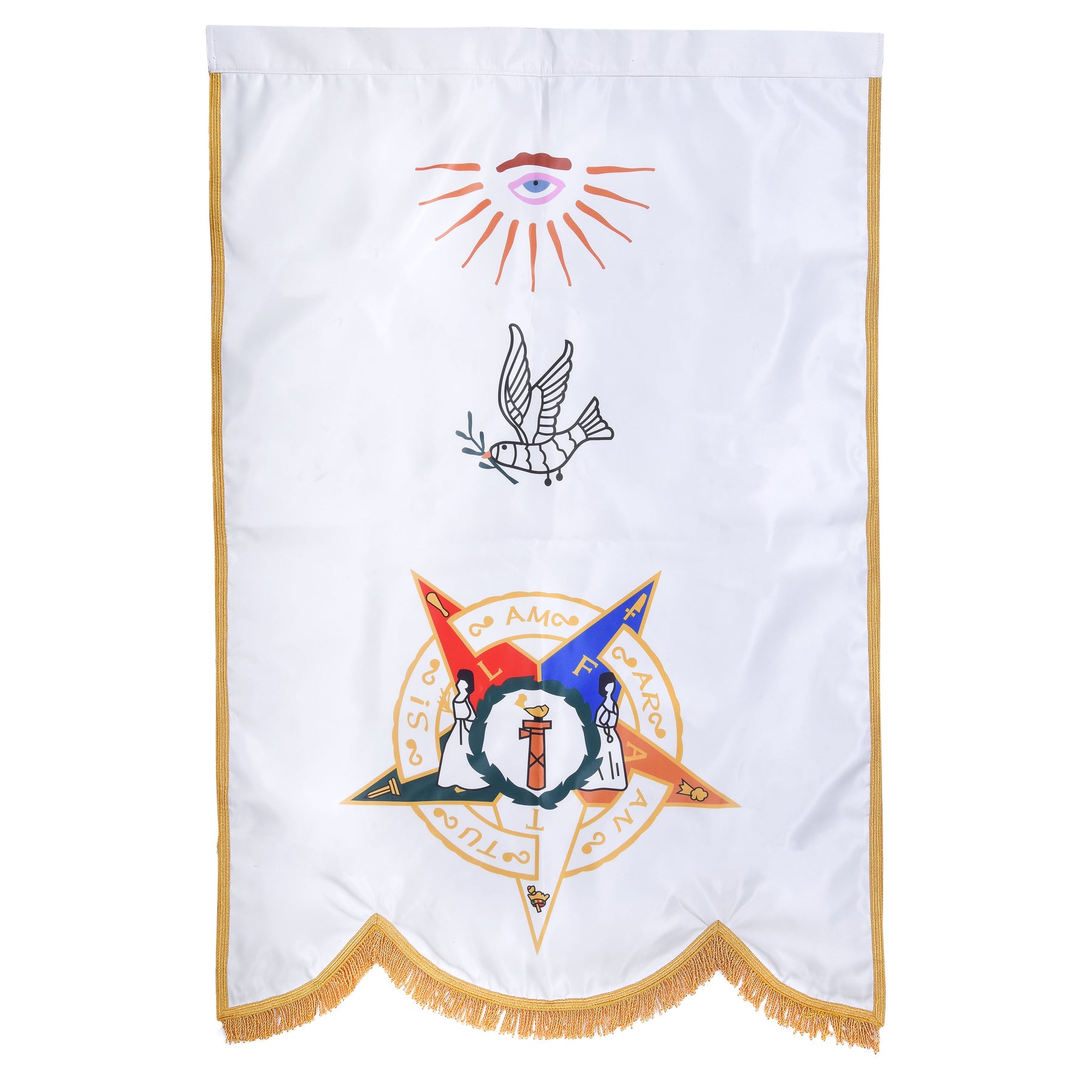 Order Of The Amaranth Banner - Printed With Gold Braid & Fringe - Bricks Masons