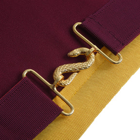 Order of Amaranth Apron - Maroon Velvet With Yellow Borders & Fringe - Bricks Masons