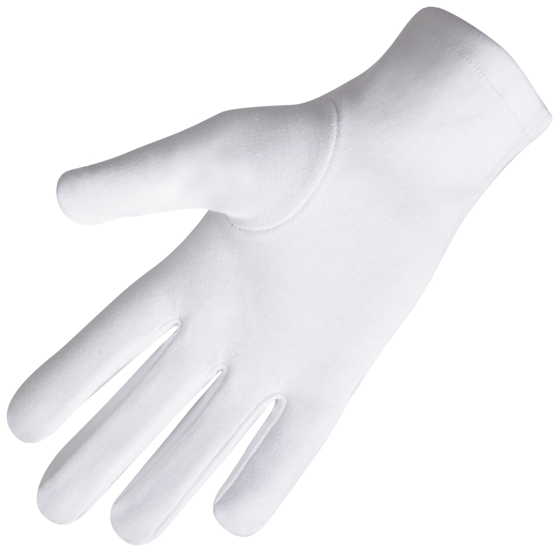 Knights Templar Commandery Glove - White Cotton With Star Patch - Bricks Masons